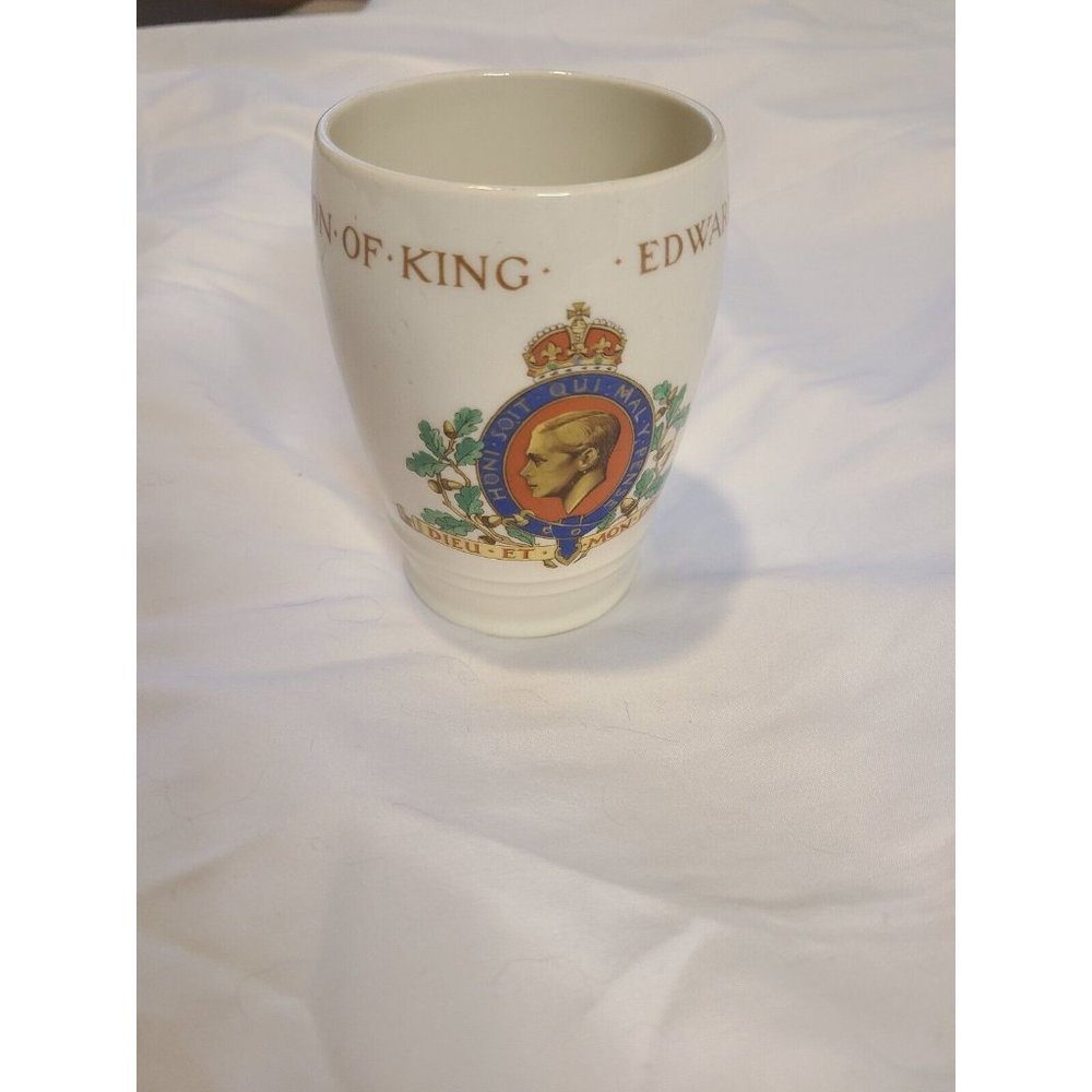 J & G Meakin Pottery King Edward VIII Coronation Tumbler Glass Vase 1937 England